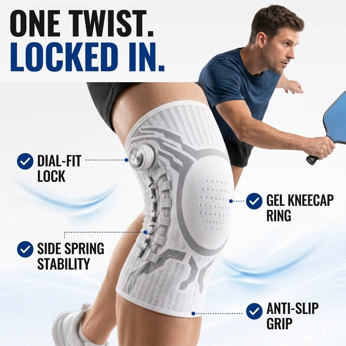 Dial-Fit Knee Brace That Never Slips
